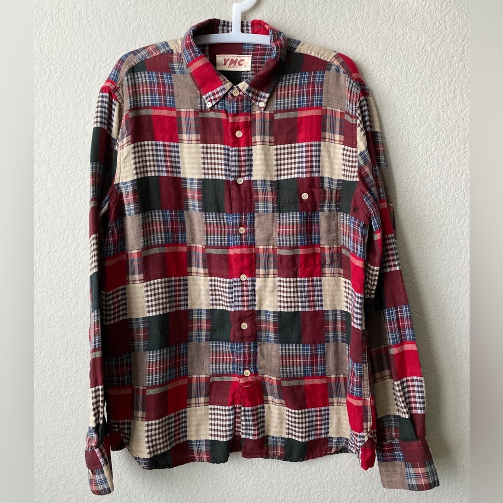 Ymc Multi-Color Long Sleeve 3/4 Button Up - image 1